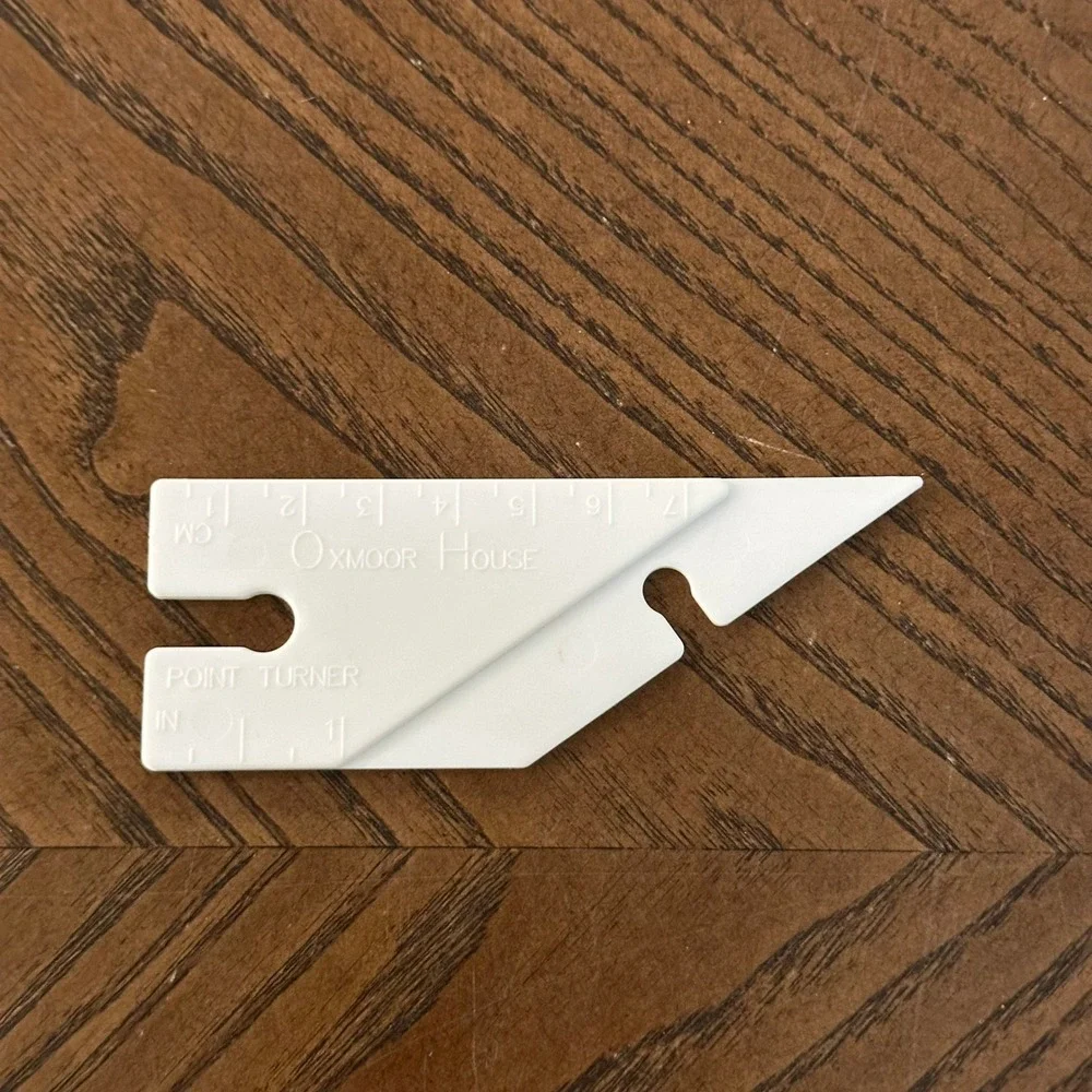 Oxmoor House Point Turner and Sewing Gauge Plastic Ruler Tool White